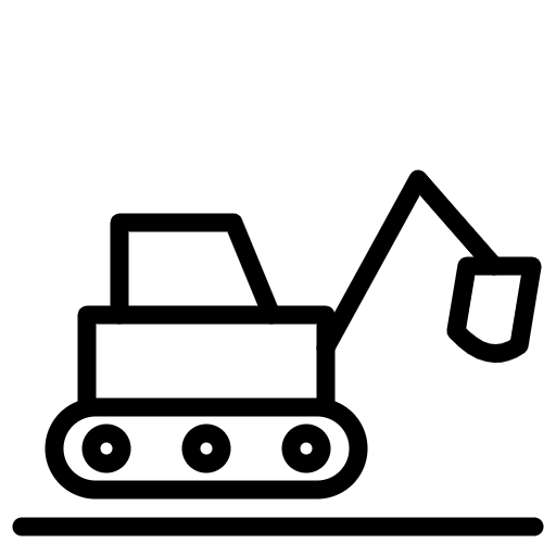 Symbol Bagger – Tiefbau und Erdarbeiten