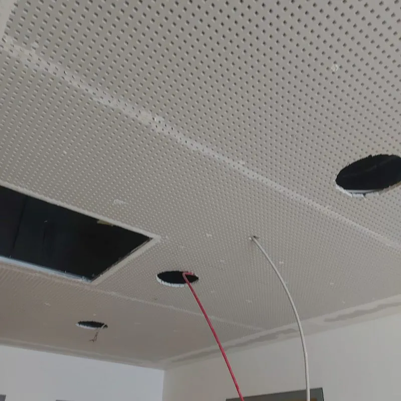Montage einer Akustikdecke in einer Schule in Königstein im Taunus – Suppro GmbH Bauunternehmen, Trockenbau, Deckenarbeiten, Schallschutz